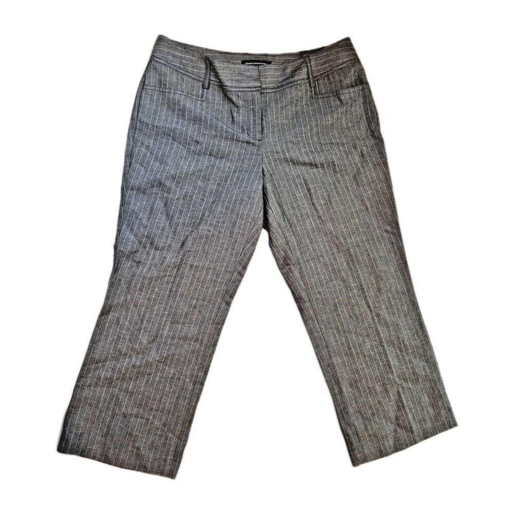 NWT Express Sz 6 Women's Editor Dress Pants Grey Low Rise Straight, Crop Leg